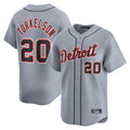 D.Tigers #20 Spencer Torkelson Player Gray Home Limited Gdoa Stitched Jerseys