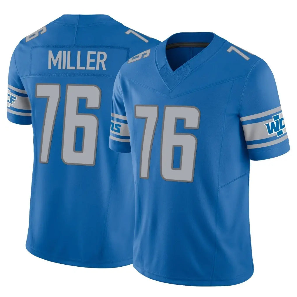 D.Lions #76 Blake Miller Player Blue Vapor F.U.S.E. Limited Home Game Gdoa Stitched Jerseys