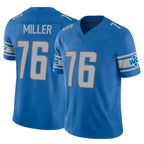 D.Lions #76 Blake Miller Player Blue Vapor F.U.S.E. Limited Home Game Gdoa Stitched Jerseys