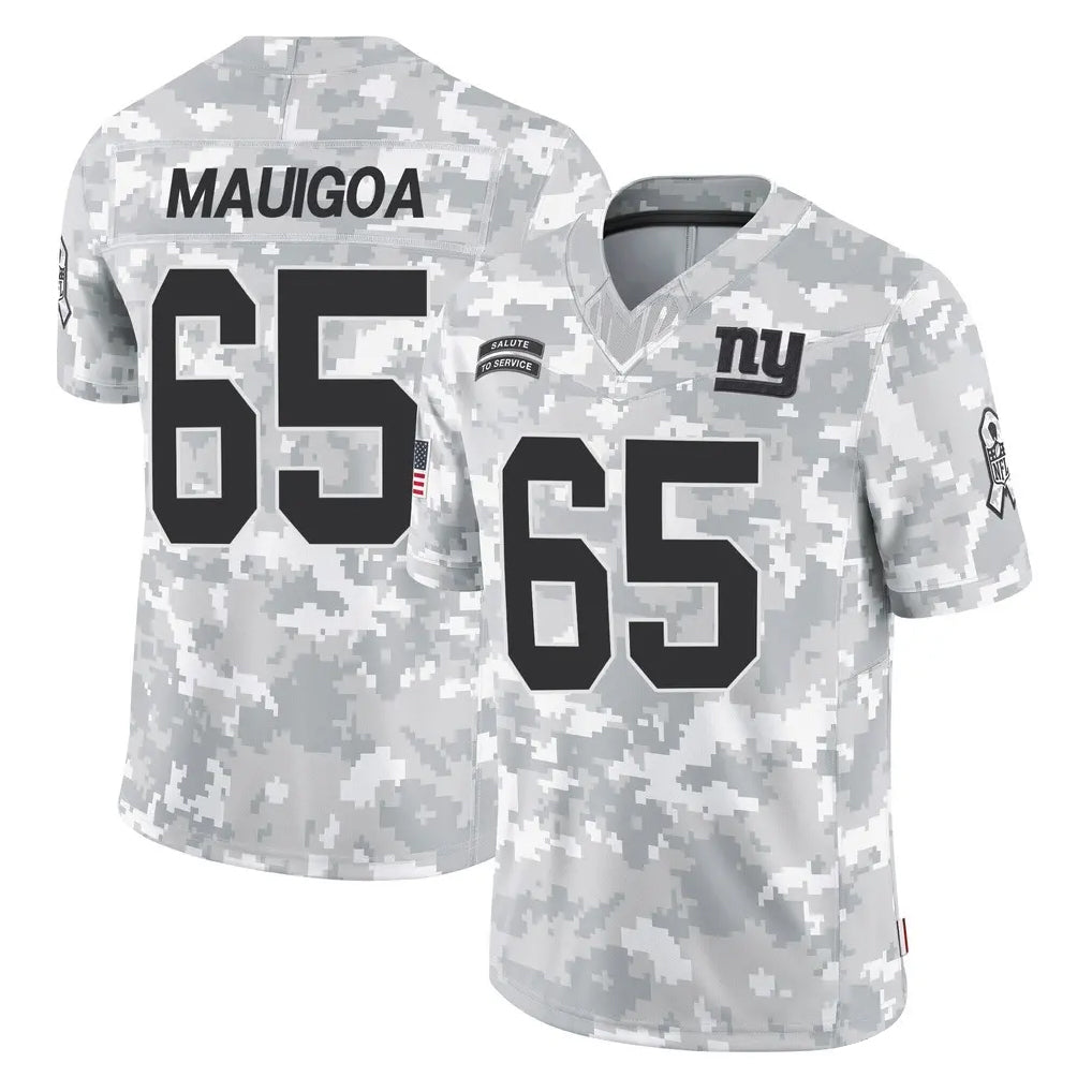 NY.Giants #65 Francis Mauigoa Player Arctic Camo Salute To Service Limited Game Gdoa Stitched Jerseys
