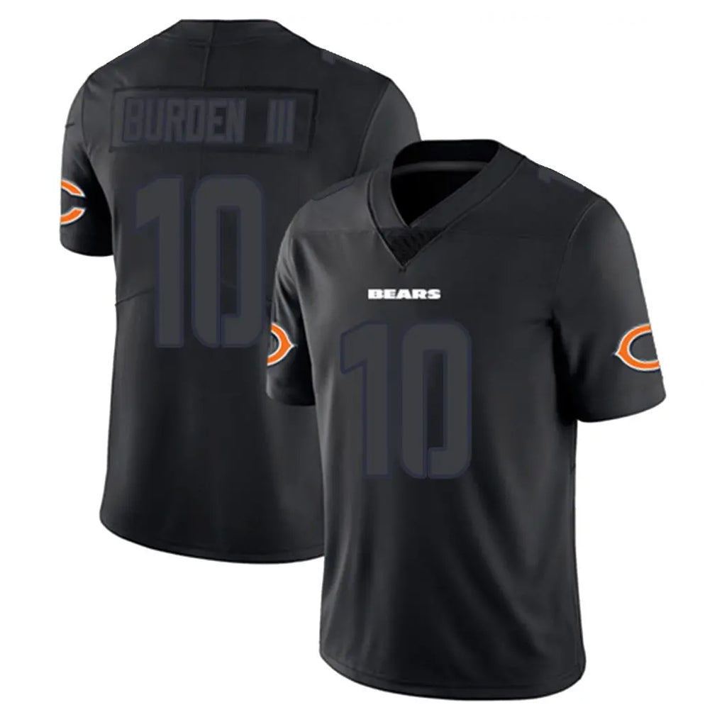 C.Bears #10 Luther Burden III Player Black Impact Limited Game Gdoa Stitched Jerseys