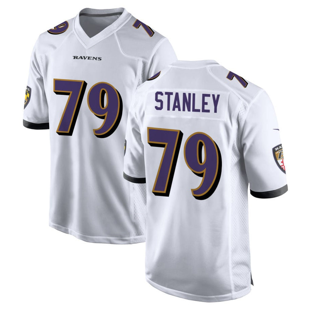 B.Ravens #79 Ronnie Stanley Player White Home Game Gdoa Stitched Jerseys