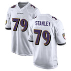 B.Ravens #79 Ronnie Stanley Player White Home Game Gdoa Stitched Jerseys