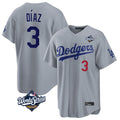 LA.Dodgers #3 Edwin D¨ªaz Player Gray World Series Game Home Fdoa Stitched Jerseys