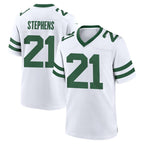 NY.Jets #21 Brandon Stephens Player White Legacy Home Game Gdoa Stitched Jerseys