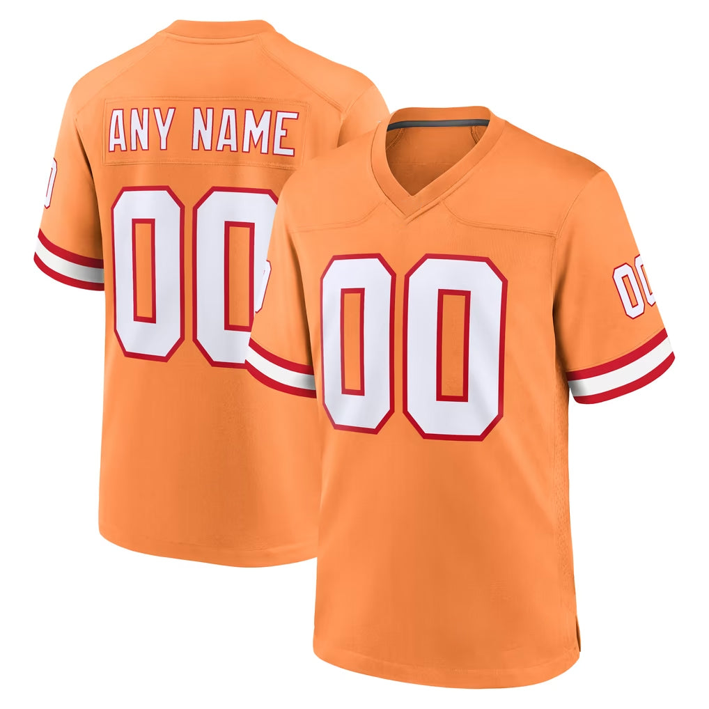 Custom TB.Buccaneers Orange Throwback Home Game Any Name & Numbers Gdoa Stitched Jerseys