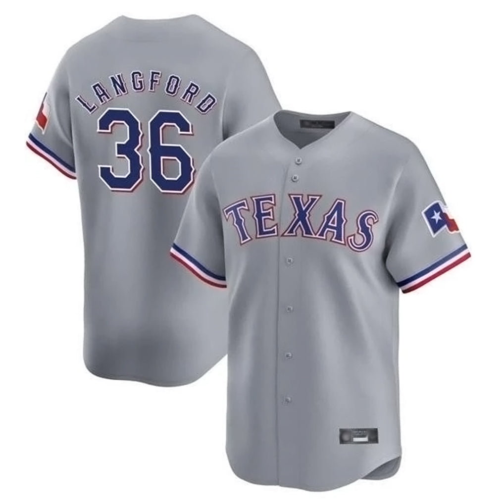 T.Rangers #36 Wyatt Langford Player Gray Home Limited Fdoa Stitched Jerseys