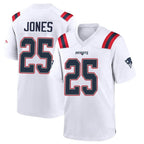 NE.Patriots #25 Marcus Jones Player White Home Game Gdoa Stitched Jerseys