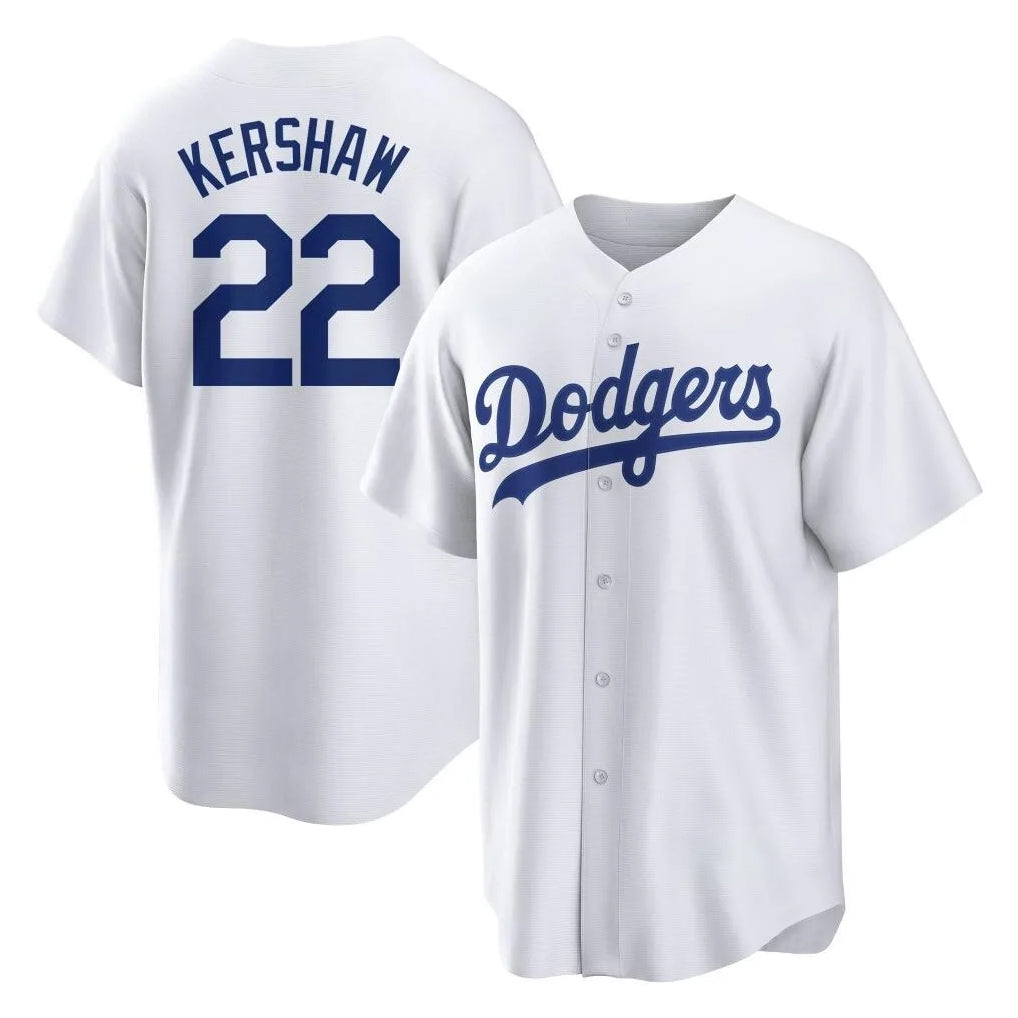 LA.Dodgers #22 Clayton Kershaw Player White Game Home Fdoa Stitched Jerseys