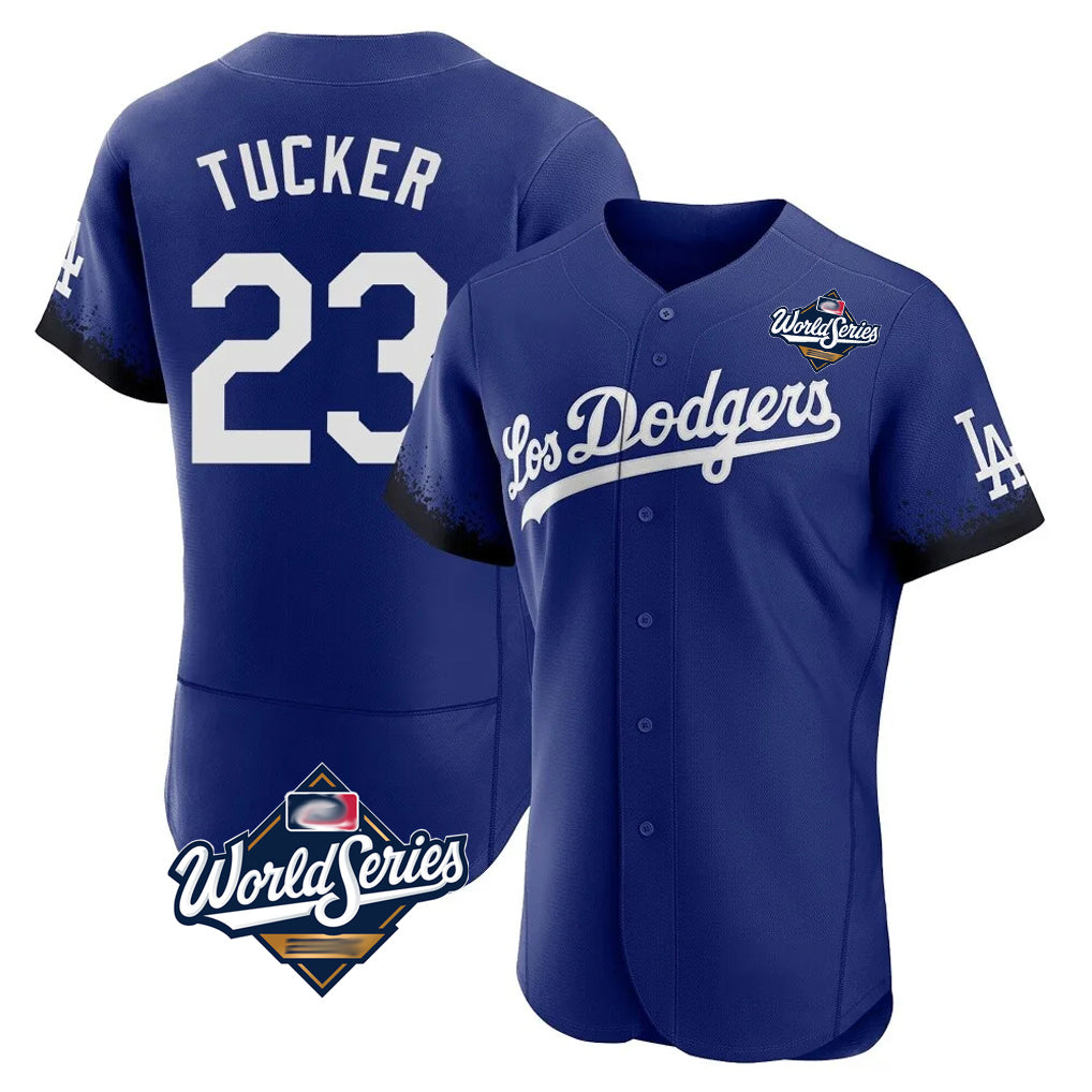 LA.Dodgers #23 Kyle Tucker Player Royal World Series City Connect Elite Home Fdoa Stitched Jerseys