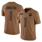LA.Chargers #1 Quentin Johnston Player Brown Salute To Service Limited Gdoa Stitched Jerseys
