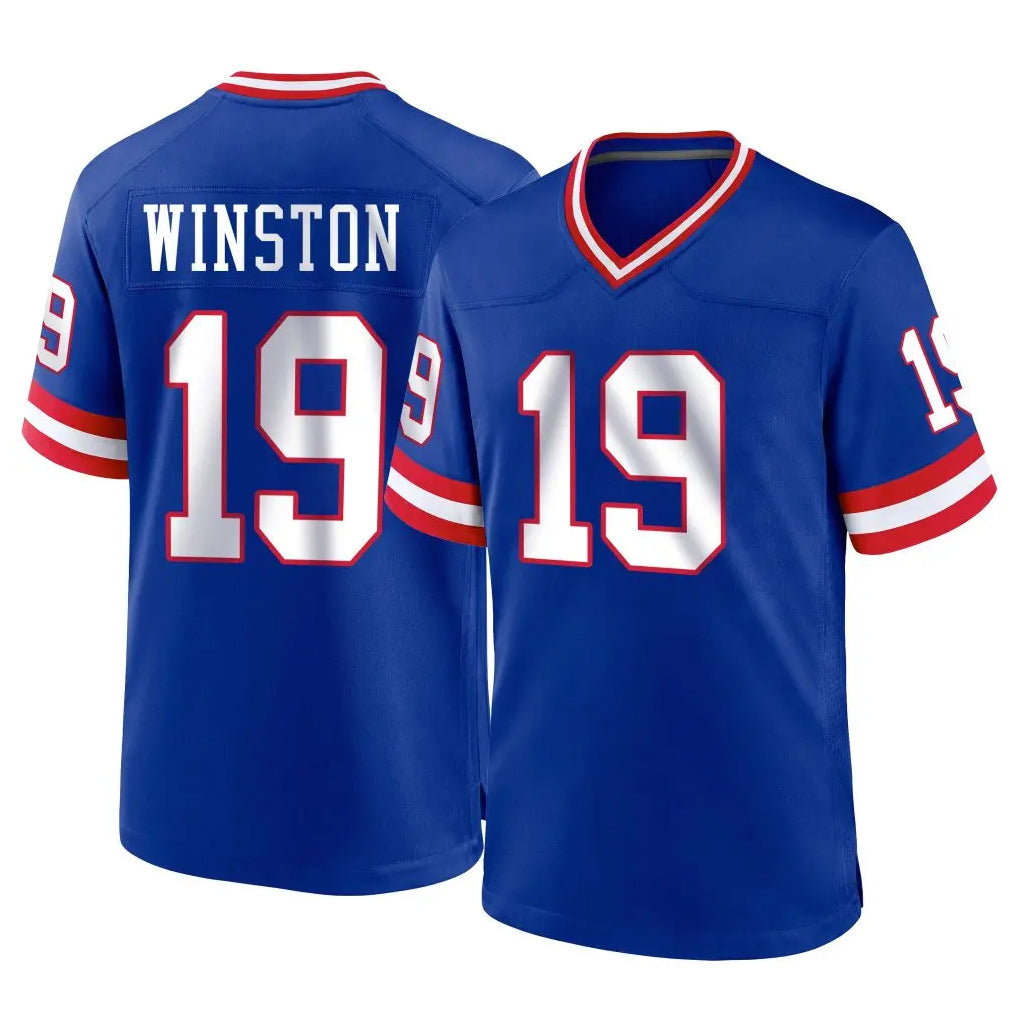 NY.Giants #19 Jameis Winston Player Royal Classic Home Game Gdoa Stitched Jerseys