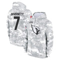 A.Cardinals #7 Jacoby Brissett Player Arctic Camo Limited Salute to Service Pullover Hoodies Game Gdoa Stitched Jerseys