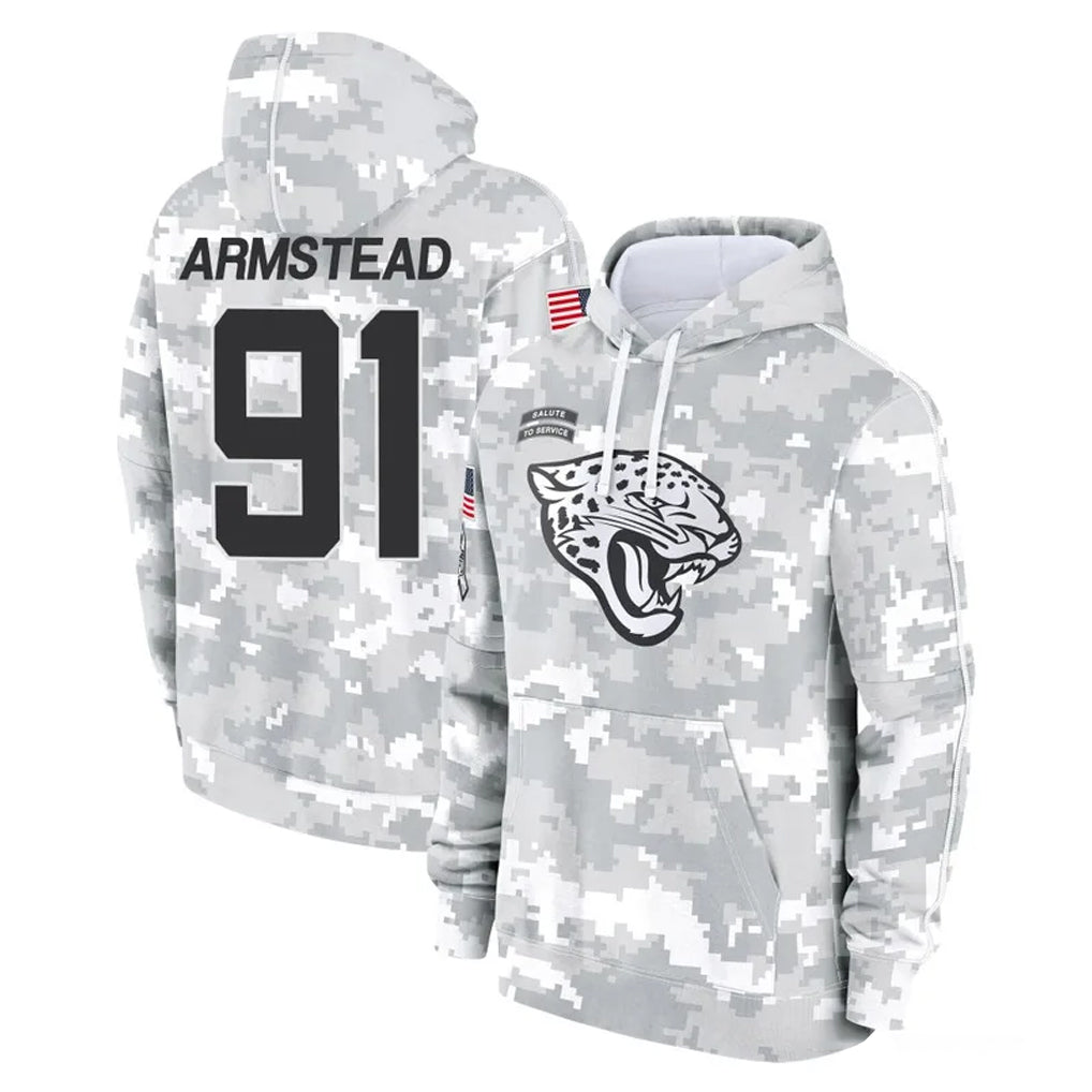 J.Jaguars #91 Arik Armstead Player Arctic Camo Salute to Service Hoodies Limited Game Gdoa Stitched Jerseys