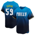 P.Phillies #59 Jhoan Duran Player Blue City Connect Home Limited Fdoa Stitched Jerseys
