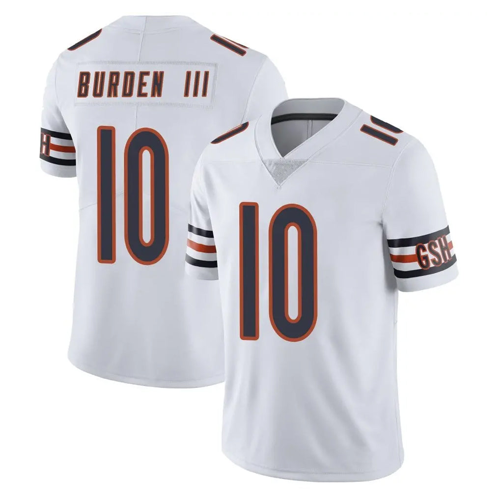 C.Bears #10 Luther Burden III Player White Vapor Untouchable Limited Home Game Gdoa Stitched Jerseys