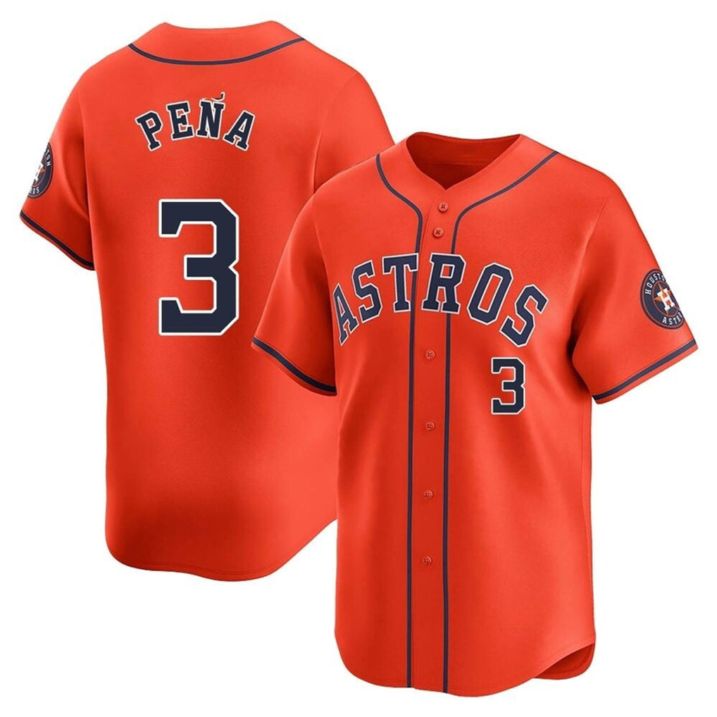 H.Astros #3 Jeremy Pena Player Orange Home Limited Gdoa Stitched Jerseys