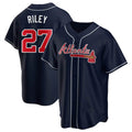 A.Braves #27 Austin Riley Player Navy Replica Alternate Stitched Jerseys