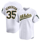 Athletics #35 Rickey Henderson Player White Limited Home Stitched Jersey