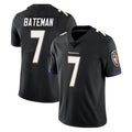 B.Ravens #7 Rashod Bateman Player Black Vapor Untouchable Limited Home Game Gdoa Stitched Jerseys