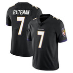 B.Ravens #7 Rashod Bateman Player Black Vapor Untouchable Limited Home Game Gdoa Stitched Jerseys