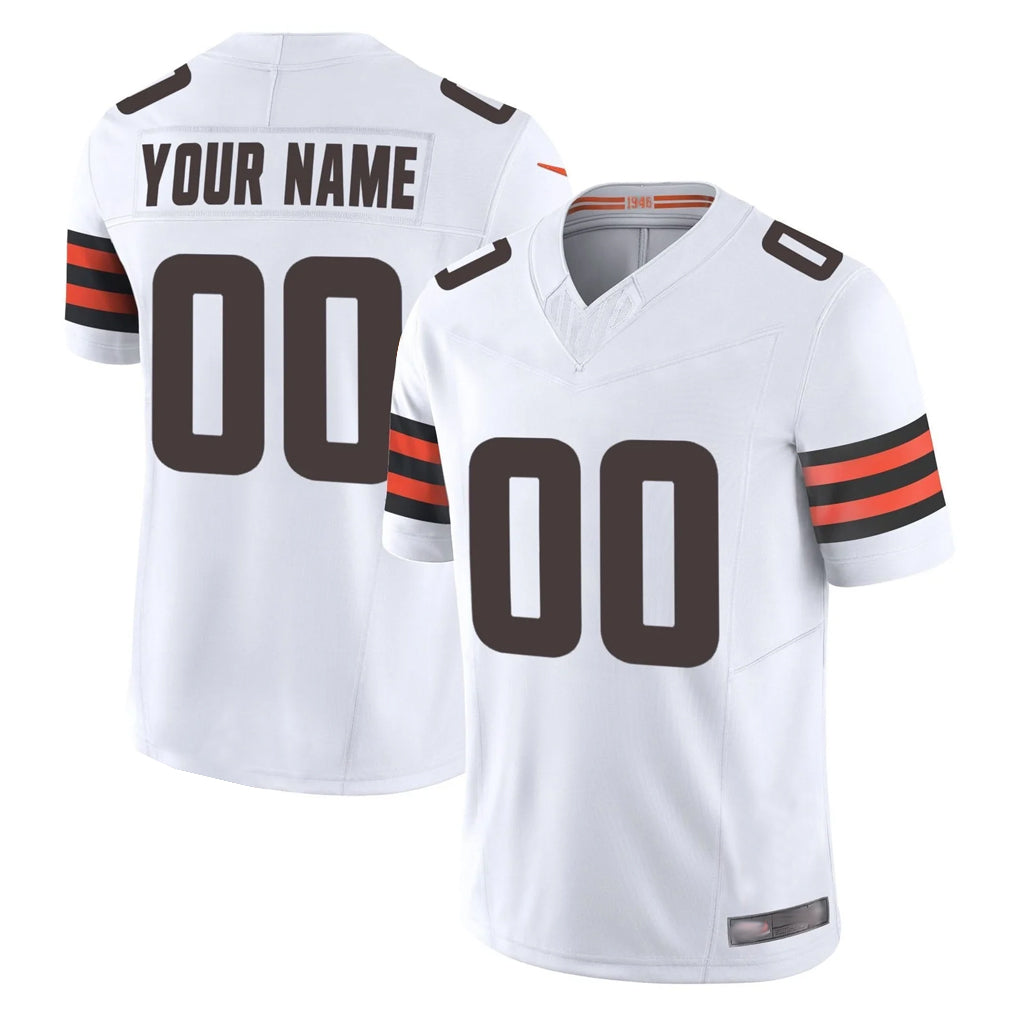 Custom C.Browns White Vapor F.U.S.E. Limited Home Game Any Name & Numbers Gdoa Stitched Jerseys