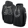 IN.Colts #90 Grover Stewart Player 2026 Black Logo Pullover Hoodies Limited Game Gdoa Stitched Jerseys