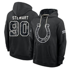 IN.Colts #90 Grover Stewart Player 2026 Black Logo Pullover Hoodies Limited Game Gdoa Stitched Jerseys