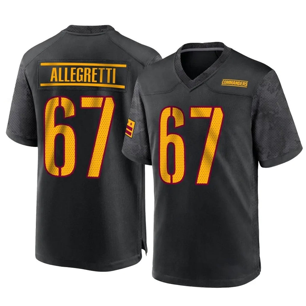 W.Commanders #67 Nick Allegretti Player Black Home Game Gdoa Stitched Jerseys