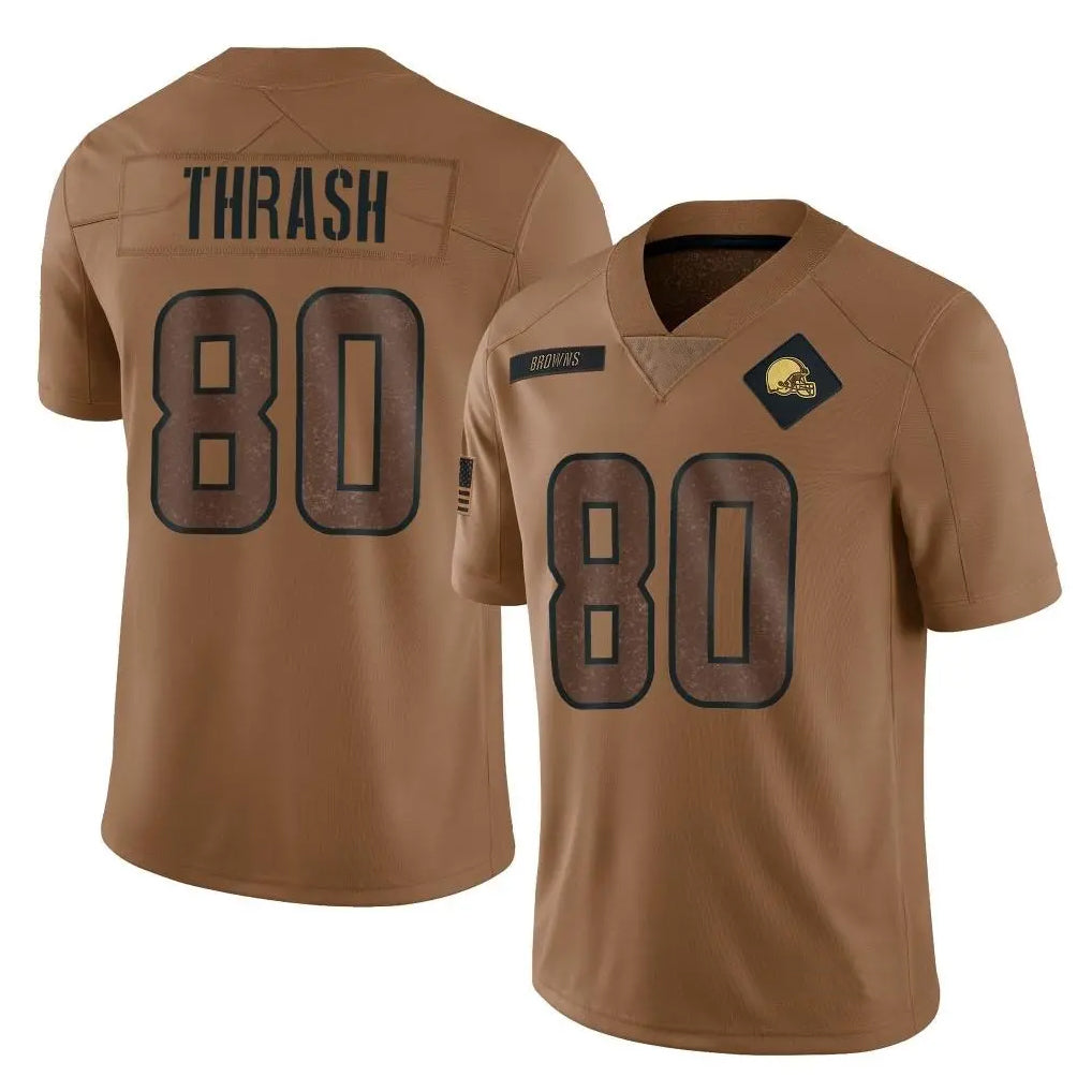 C.Browns #80 Jamari Thrash Player Brown Salute to Service Limited Home Game Gdoa Stitched Jerseys