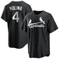 St. Louis Cardinals #4 Yadier Molina Player Black City Connect Home Limited Fdoa Stitched Jerseys