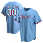 Custom T.Rangers Light Blue Home Game Any Name & Number Gdoa Stitched Jerseys