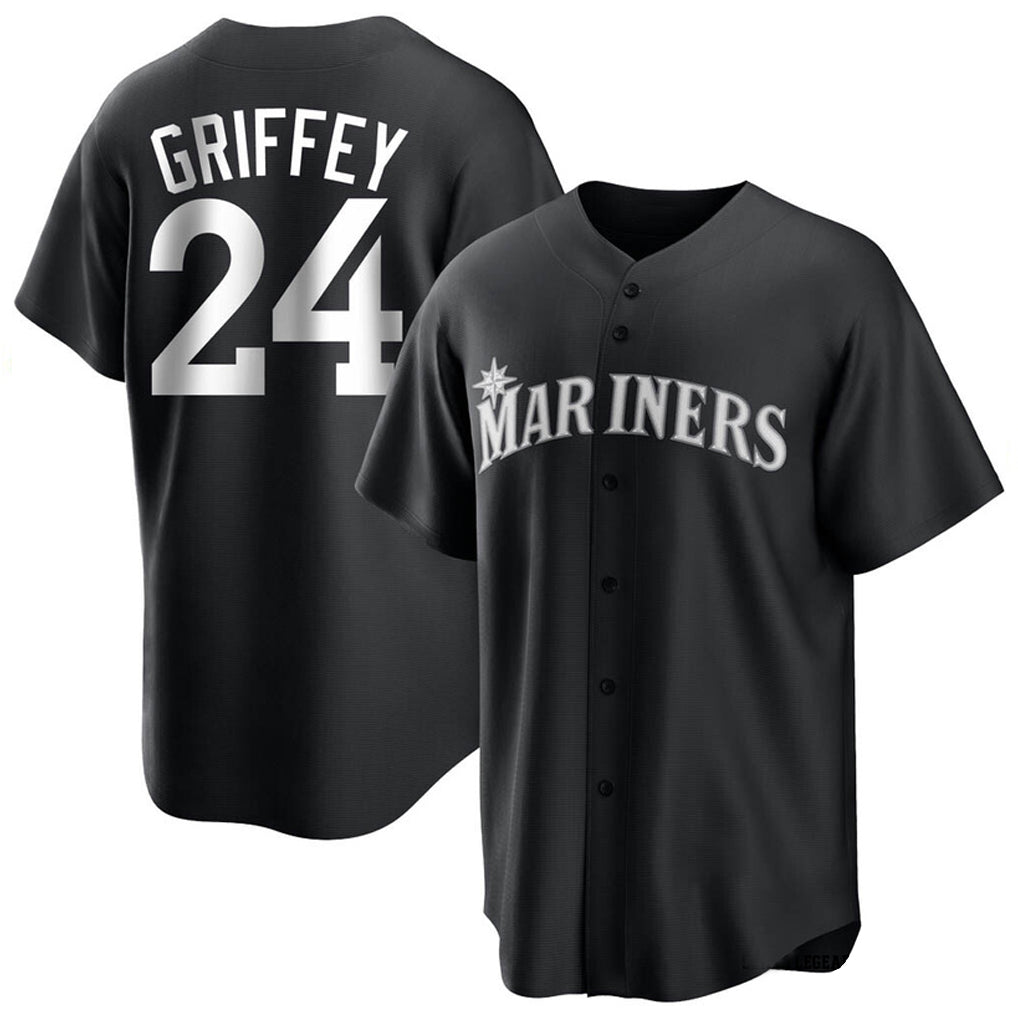 S.Mariners #24 Ken Griffey Jr Player Black Home Limited Fdoa Stitched Jerseys