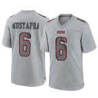 SF.49ers #6 Malik Mustapha Player Gray Atmosphere Fashion Home Game Gdoa Stitched Jerseys