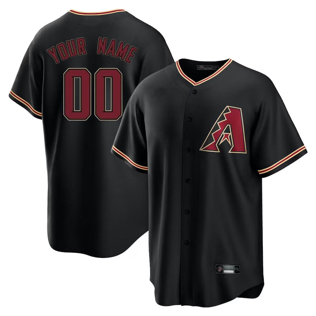 Custom A.Diamondbacks Black Alternate Home Game Any name & number Gdoa Stitched Jerseys