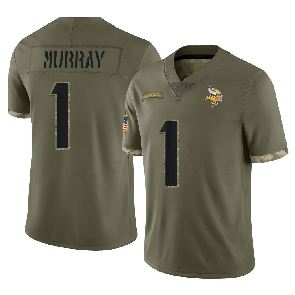 M.Vikings #1 Kyler Murray Player Olive Salute To Service Limited Gdoa Stitched Jerseys