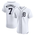 D.Tigers #7 Kevin McGonigle Player White Limited Elite Home Gdoa Stitched Jerseys