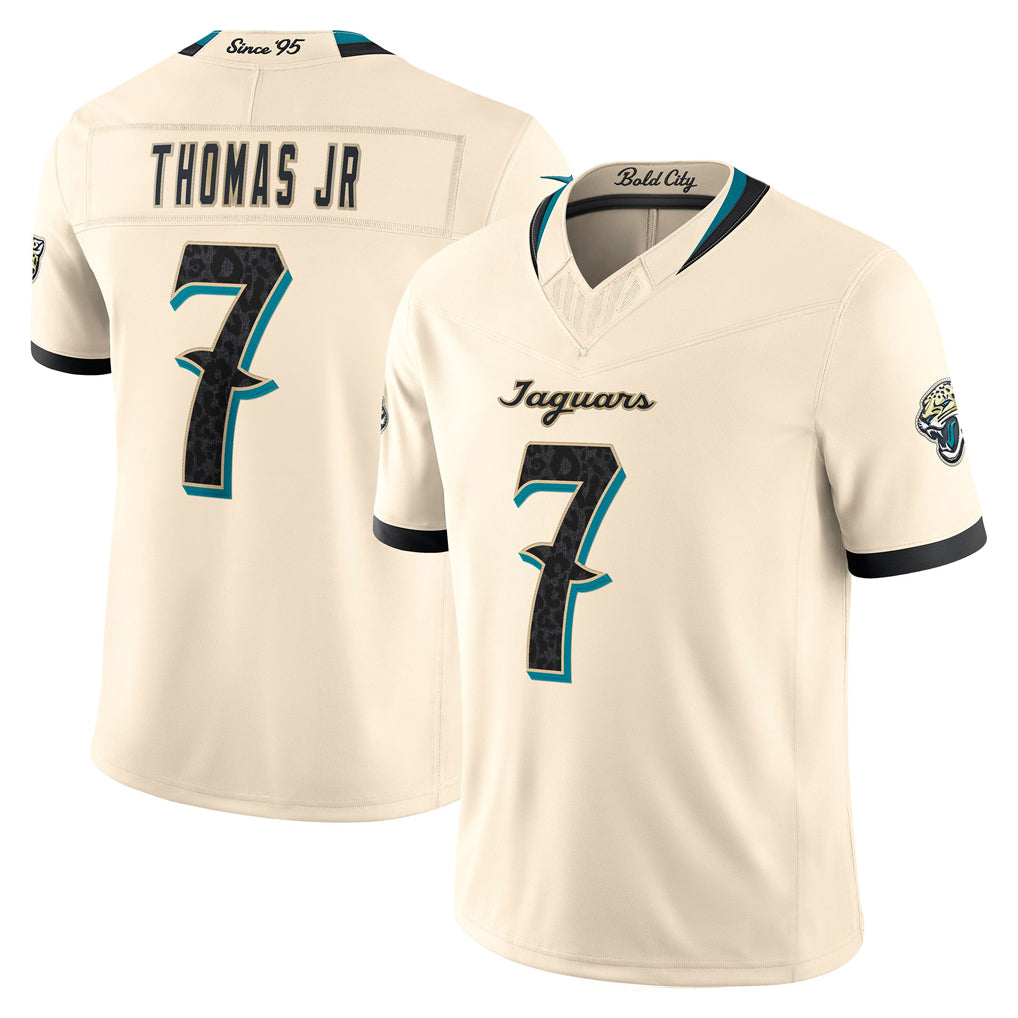 J.Jaguars #7 Brian Thomas Jr. Player Natural Limited 2026 Rivalries Collection Game Gdoa Stitched Jerseys