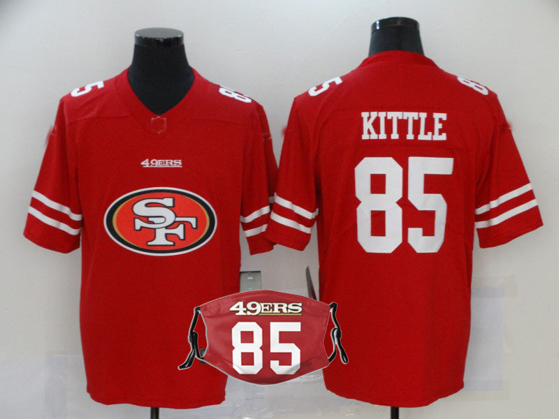 Stitched American SF.49ers #85 George Kittle Jerseys Personalize Design Face Mask