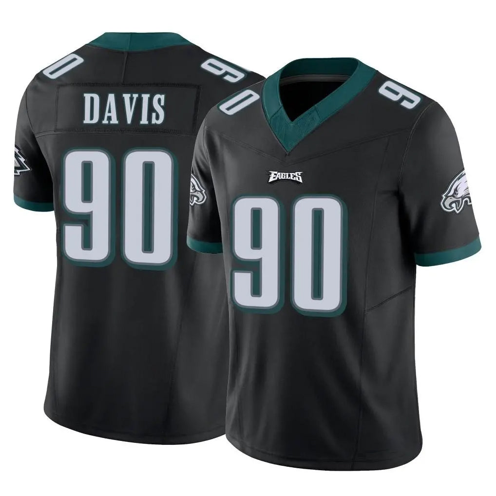 P.Eagles #90 Jordan Davis Player Black Limited Vapor F.U.S.E. Home Game Gdoa Stitched Jerseys