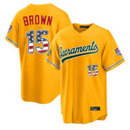 Athletics #15 Seth Brown Player Gold USA 250 Fourth of July Home Game Gdoa250Ys Stitched Jerseys