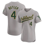 Athletics #4 Lawrence Butler Player Gray Road Limited Elite Home Game Gdoa Stitched Jerseys