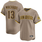 S.Diego Padres #13 Manny Machado Player Khaki Home Limited Fdoa Stitched Jerseys
