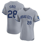 KC.Royals #28 Kyle Isbel Player Gray Limited Elite Home Gdoa Stitched Jerseys