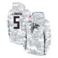 A.Falcons #5 Drake London Player Camo Arctic Salute to Service Hoodies Limited Gdoa Stitched Jerseys