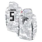 A.Falcons #5 Drake London Player Camo Arctic Salute to Service Hoodies Limited Gdoa Stitched Jerseys