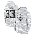 J.Jaguars #33 Bhayshul Tuten Player Arctic Camo Salute to Service Hoodies Limited Game Gdoa Stitched Jerseys