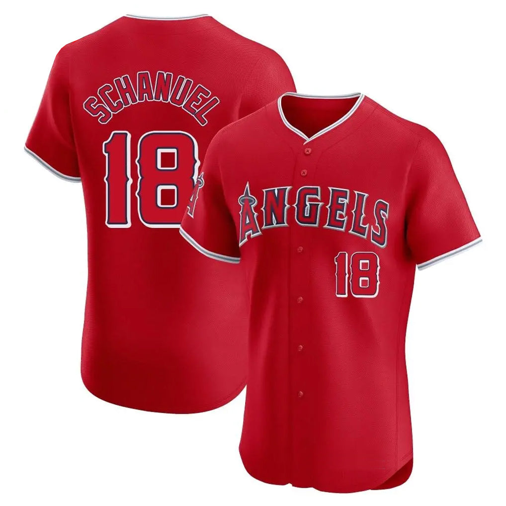 LA.Angels #18 Nolan Schanuel Player Red Home Limited Elite Fdoa Stitched Jerseys