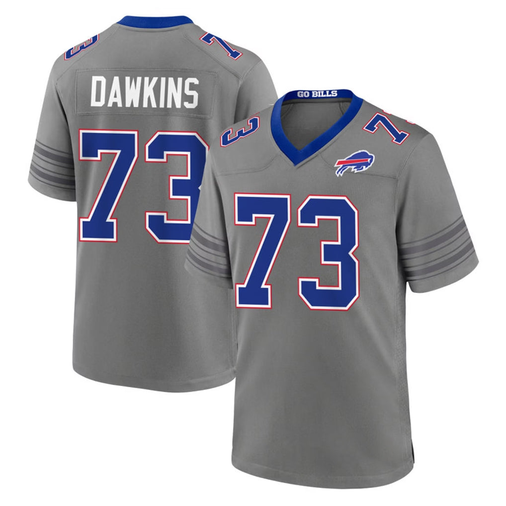 B.Bills #73 Dion Dawkins Player Gray Nickel City Home Game Gdoa Stitched Jerseys
