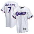 T.Rangers #7 Ivan Rodriguez Player White Home Game Fdoa Stitched Jerseys